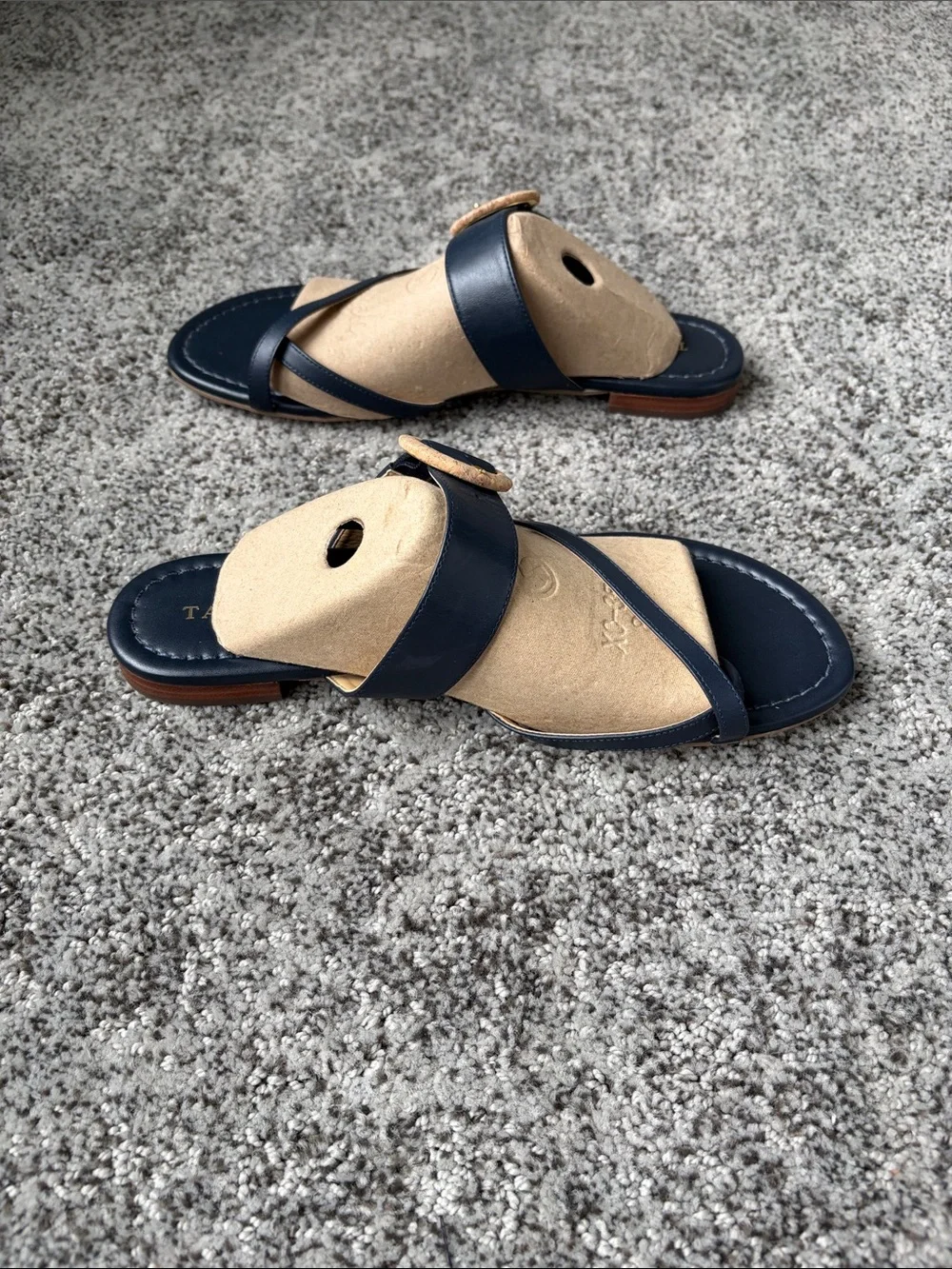 Talbots Gia Nappa Leather Sandals in Navy Blue - only worn once